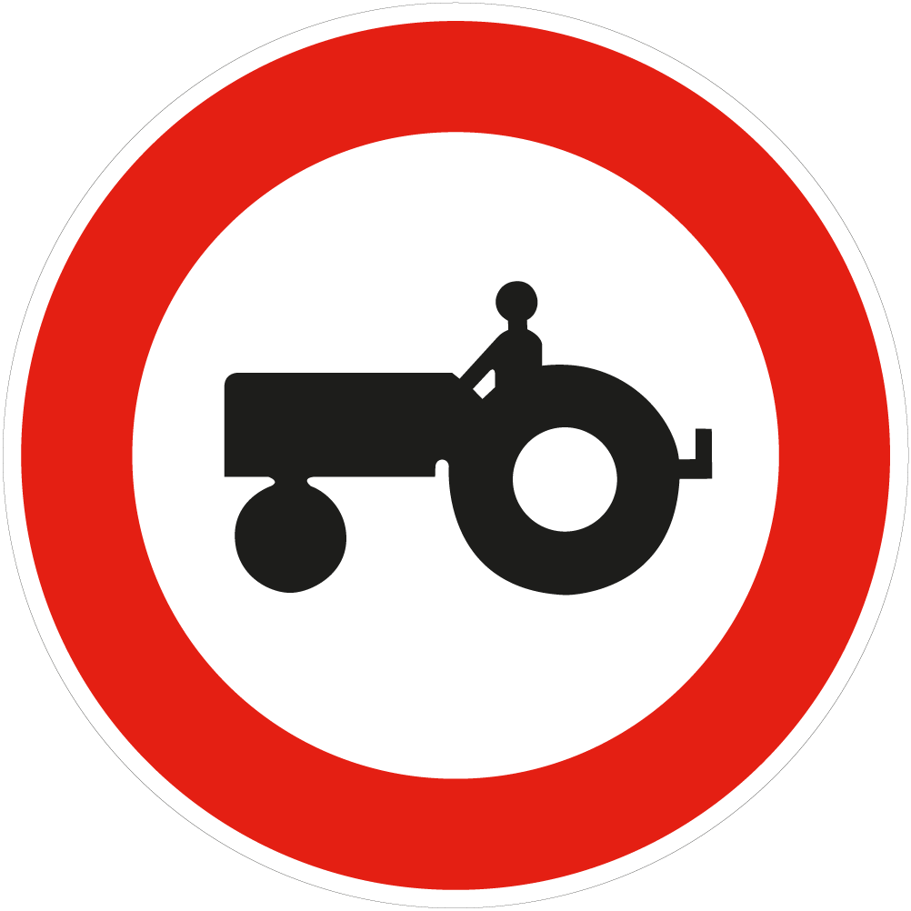 Panneau B9d ACC S INTERDIT AUX V HICULES AGRICOLES A MOTEUR SVP SIGN
